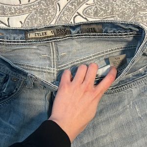 BKE. Tyler style. 31 LONG. Bootcut. Inseam 34. Zipper & button intact